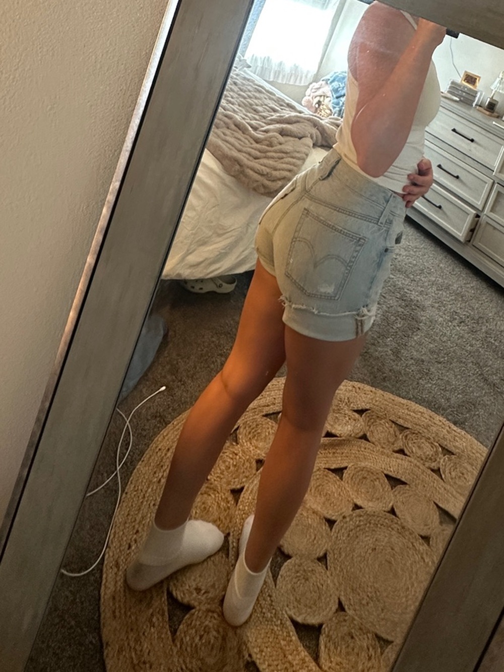 Levi’s Distressed Denim Shorts - Women's - Picture 2 of 6